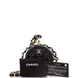 Frame Chain Around Round Clutch with Chain Quilted Lambskin Mini