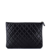 Camellia O Case Clutch Quilted Lambskin Medium