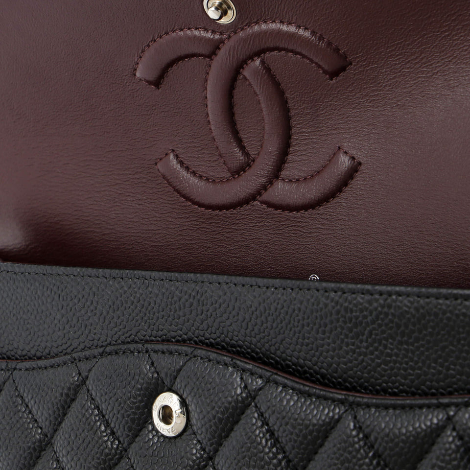 Classic Double Flap Bag Quilted Caviar Medium