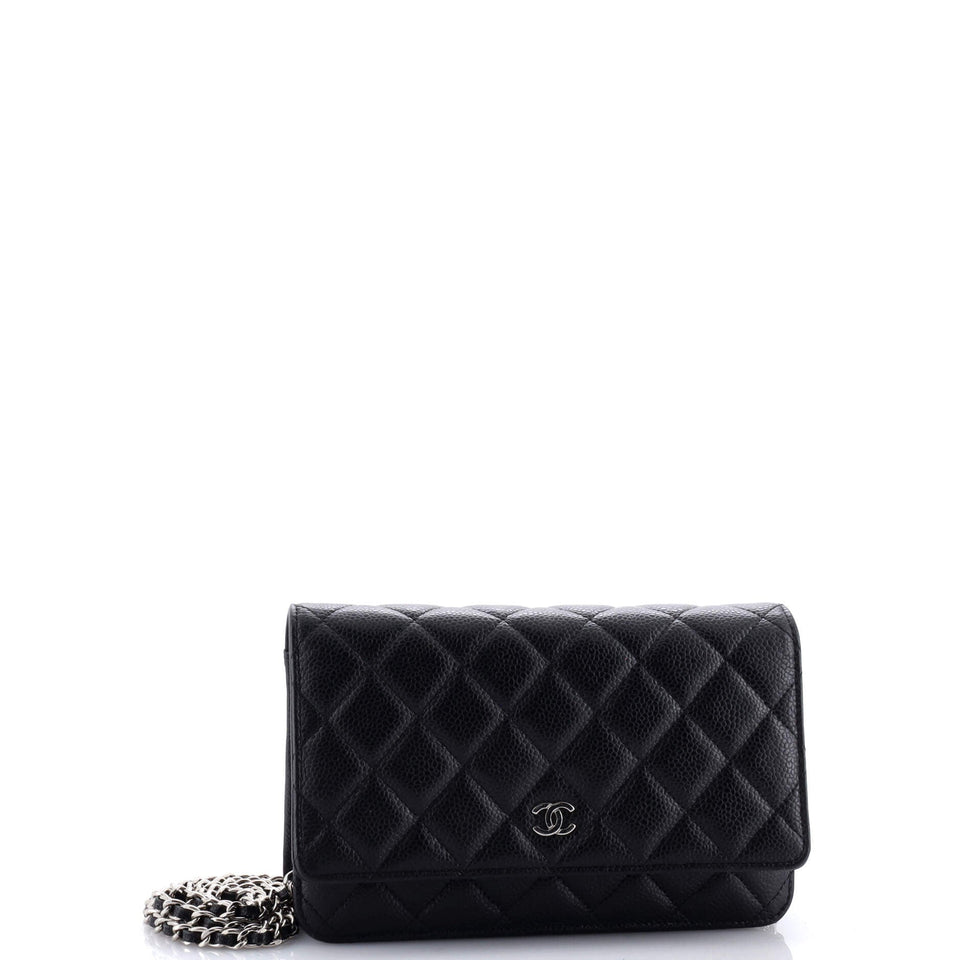 Wallet on Chain Quilted Caviar