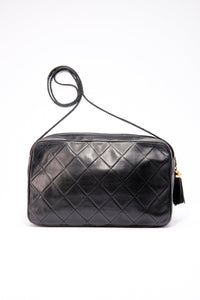 Chanel Quilted Black Camera Crossbody Bag