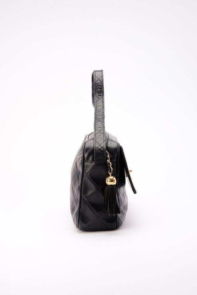 Chanel Quilted Black Camera Crossbody Bag