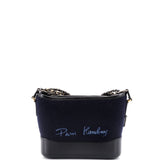 Paris-Hamburg Gabrielle Hobo Embroidered Wool and Calfskin Small