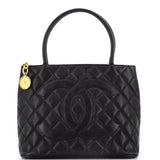 Medallion Tote Quilted Caviar