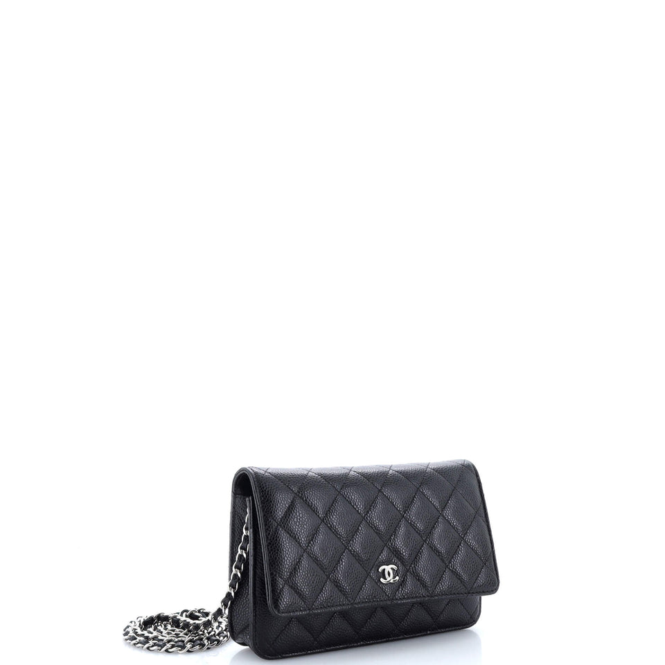 Wallet on Chain Quilted Caviar