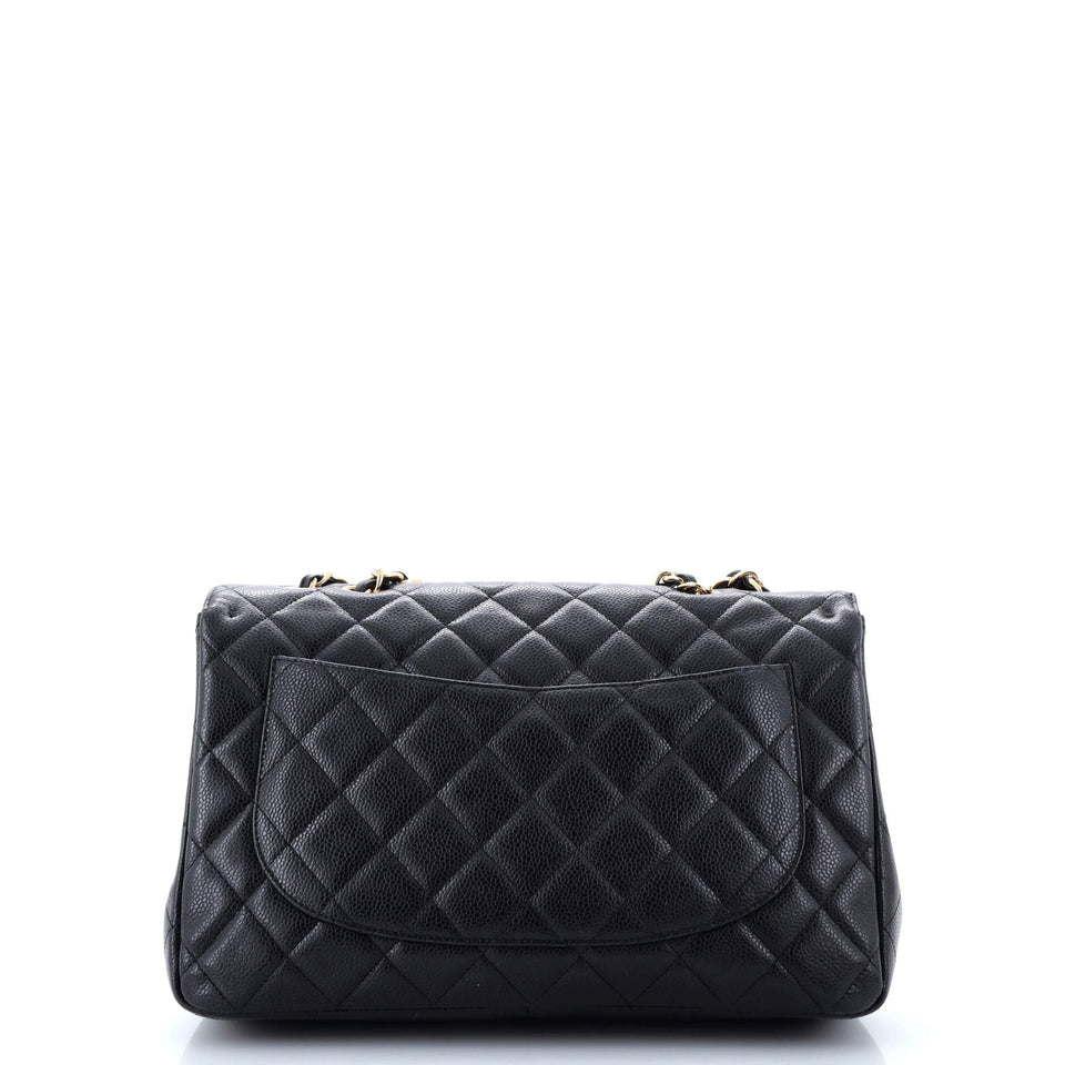 Classic Single Flap Bag Quilted Caviar Jumbo
