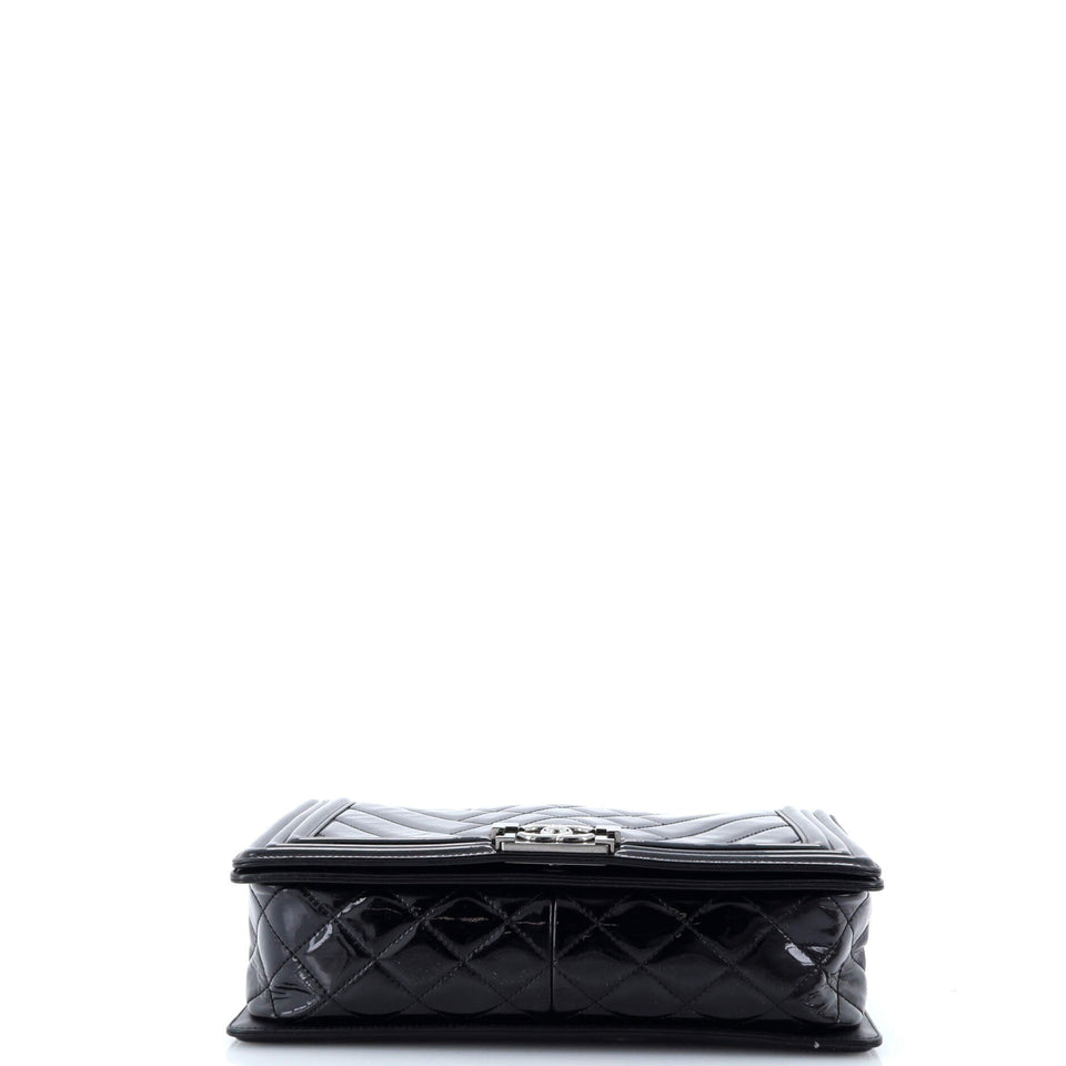 Boy Flap Bag Chevron Patent New Medium