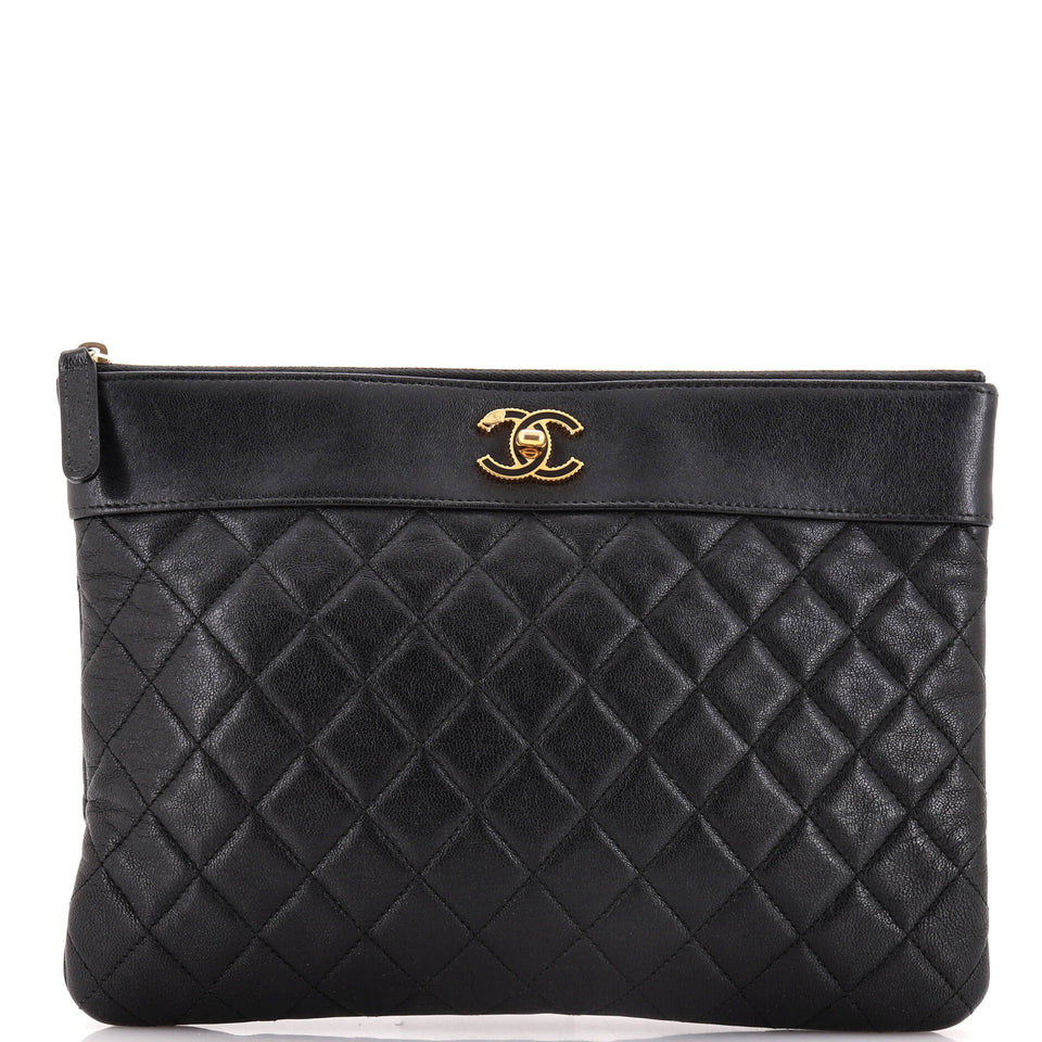 Mademoiselle Vintage O Case Clutch Quilted Sheepskin Medium