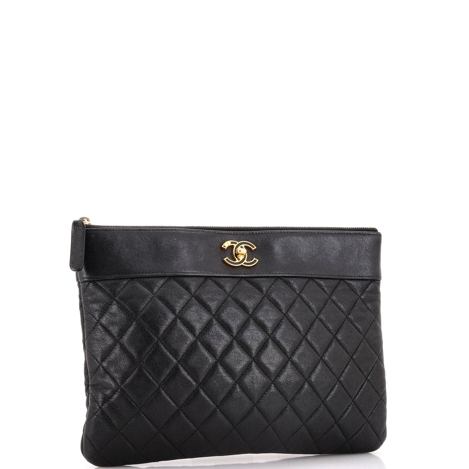 Mademoiselle Vintage O Case Clutch Quilted Sheepskin Medium