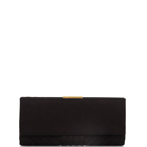 Chevron Pleated CC Flip Lock Flap Clutch Satin