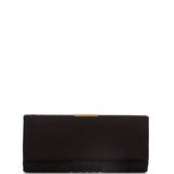 Chevron Pleated CC Flip Lock Flap Clutch Satin