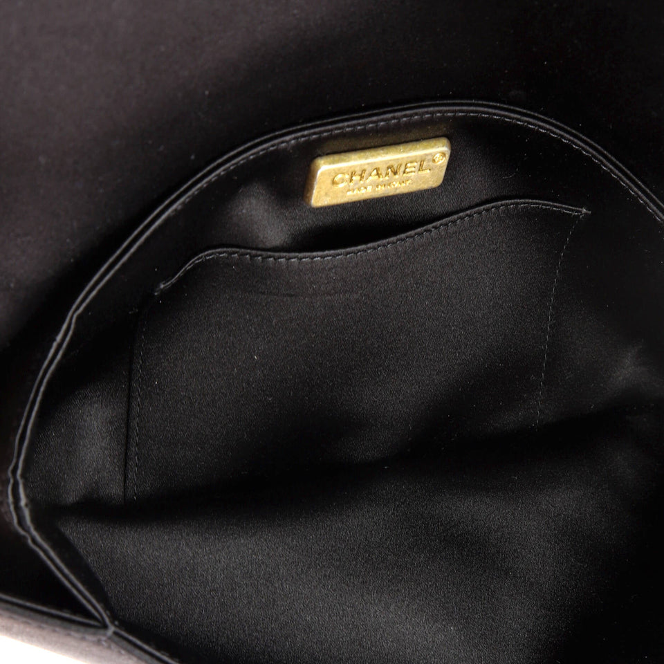 Chevron Pleated CC Flip Lock Flap Clutch Satin