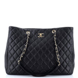Classic CC Shopping Tote Quilted Caviar Large