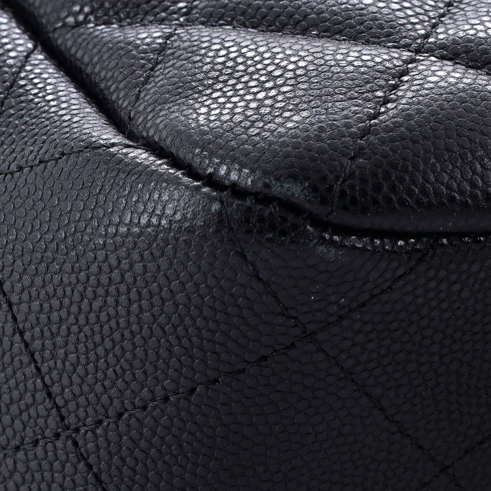 Classic CC Shopping Tote Quilted Caviar Large
