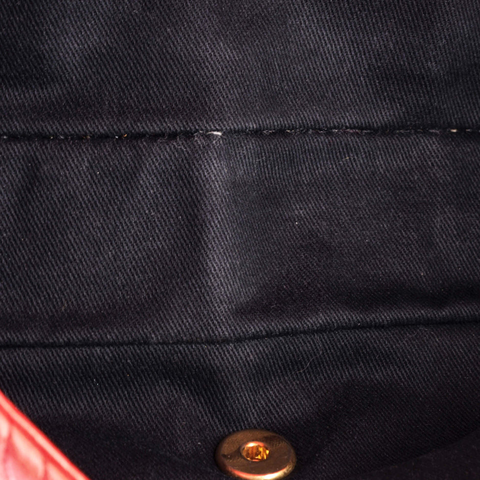Medallion Charm Flap Bag Chevron Wrinkled Lambskin Medium