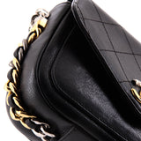 Two Tone Envelope Flap Bag Quilted Calfskin Small