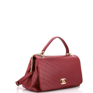 Chevron Chic Top Handle Bag Chevron Calfskin Medium