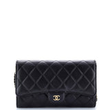 Wallet on Short Chain Quilted Lambskin
