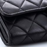 Wallet on Short Chain Quilted Lambskin