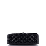 So Black Classic Double Flap Bag Quilted Shiny Crumpled Calfskin Jumbo