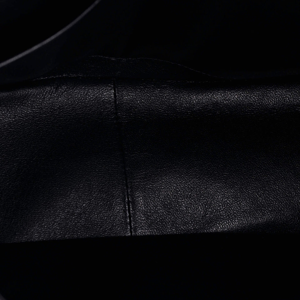So Black Classic Double Flap Bag Quilted Shiny Crumpled Calfskin Jumbo