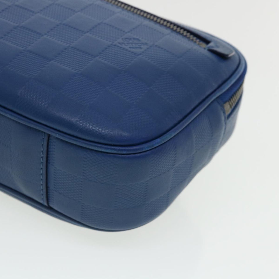 LOUIS VUITTON Damier Infini Ambreil Shoulder Bag Leather Blue N41354 LV 31997A