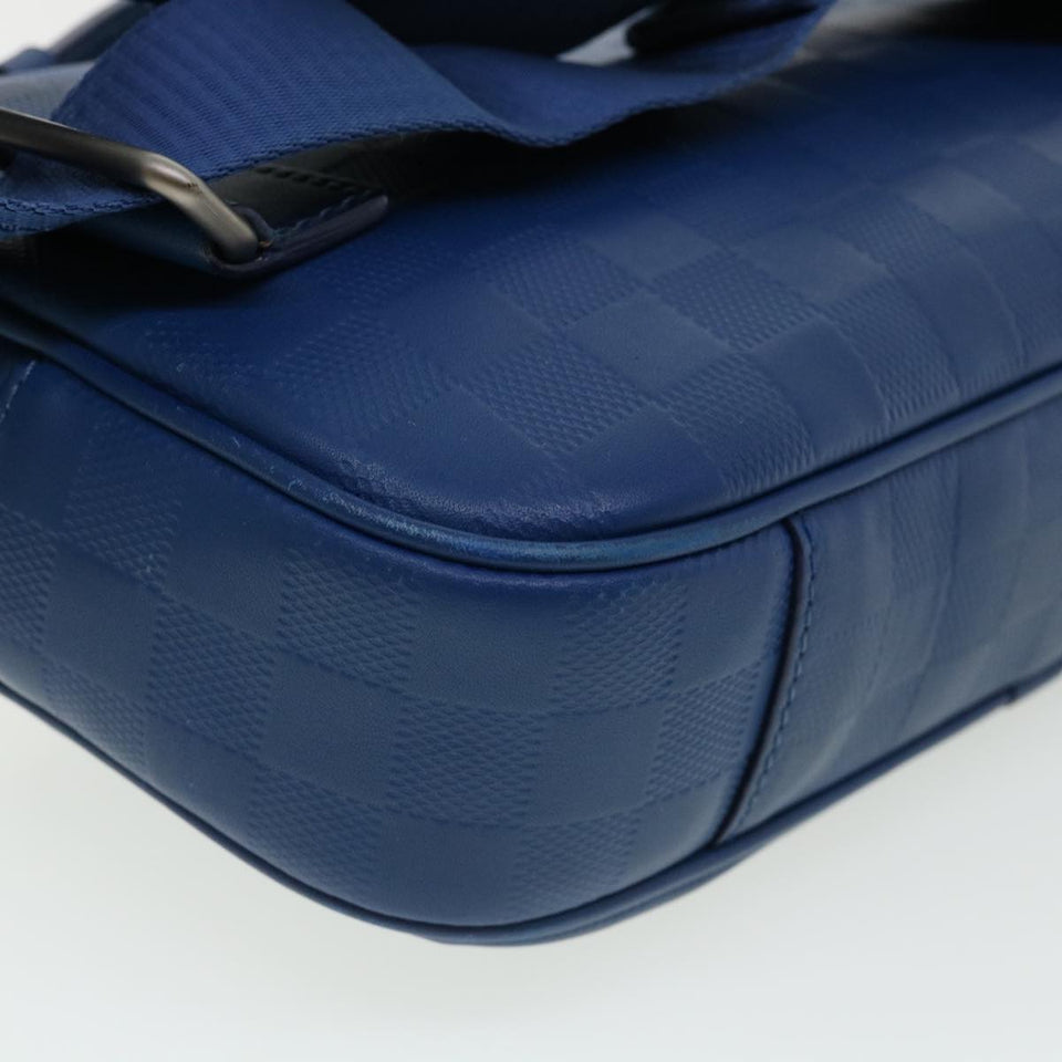LOUIS VUITTON Damier Infini Ambreil Shoulder Bag Leather Blue N41354 LV 31997A