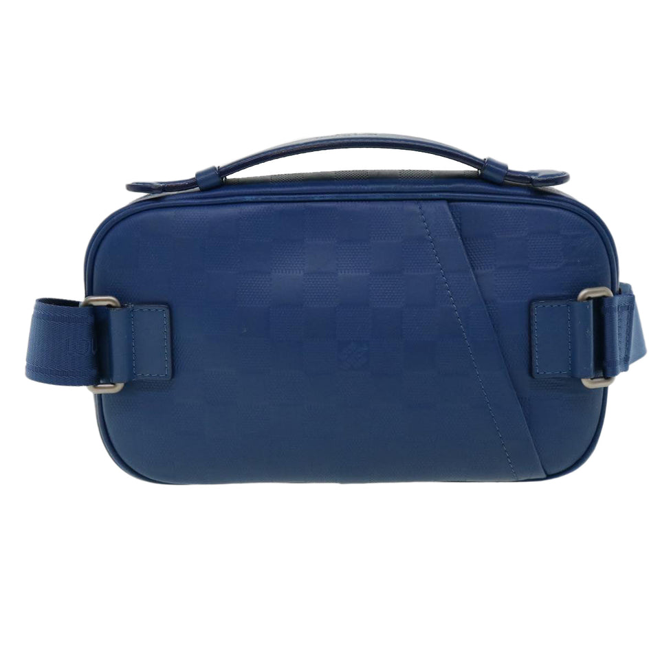LOUIS VUITTON Damier Infini Ambreil Shoulder Bag Leather Blue N41354 LV 31997A