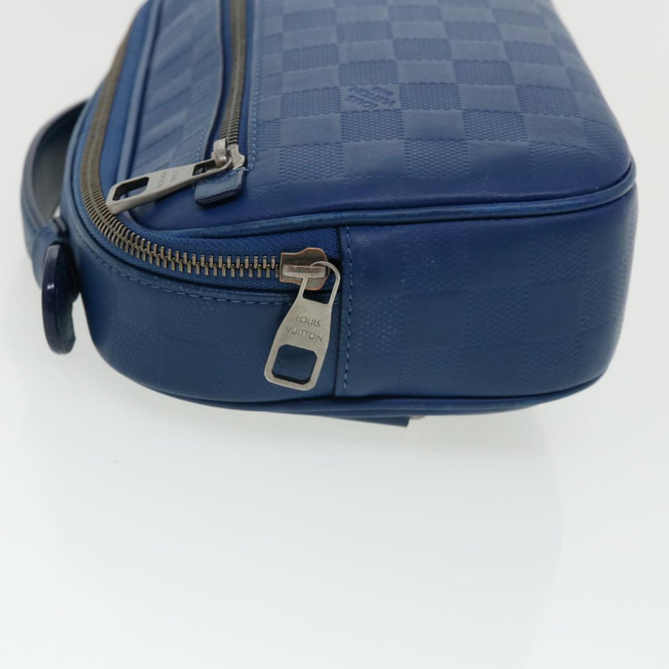 LOUIS VUITTON Damier Infini Ambreil Shoulder Bag Leather Blue N41354 LV 31997A