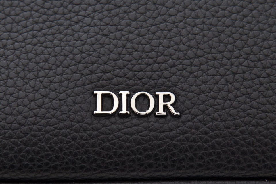 Dior Black Leather Safari Messenger Handbag