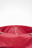 Chanel Red Caviar Leather Single Flap With Silver Hardware