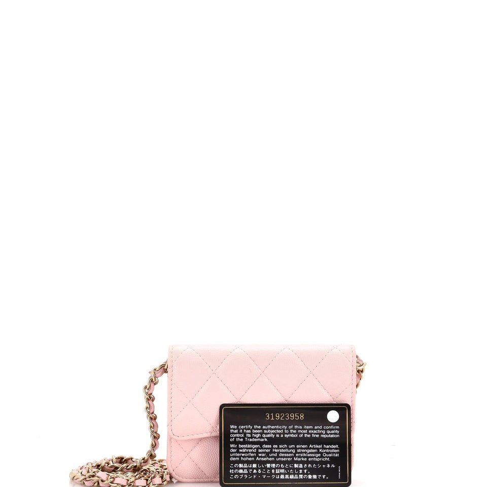 Classic Flap Clutch with Chain Quilted Caviar Small