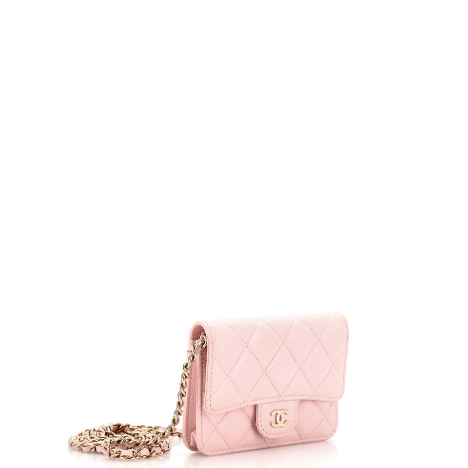 Classic Flap Clutch with Chain Quilted Caviar Small