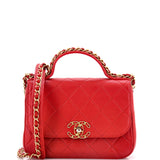 Chain Infinity Top Handle Bag Quilted Lambskin Mini