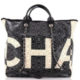 Logo Camellia Shopping Tote Printed Coated Canvas Medium