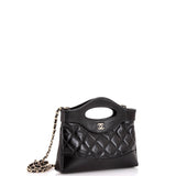 31 Shopping Bag Clutch with Chain Quilted Lambskin Small