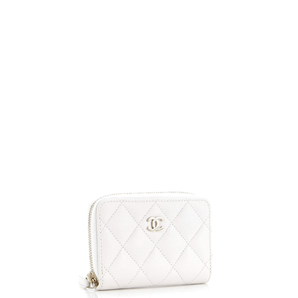 CC Zip Coin Purse Quilted Caviar Small