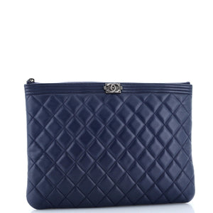 Boy O Case Clutch Quilted Lambskin Medium