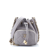 Business Affinity Drawstring Bucket Bag Quilted Caviar Mini