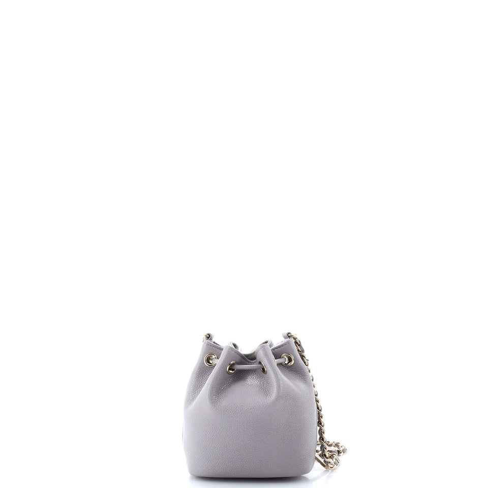 Business Affinity Drawstring Bucket Bag Quilted Caviar Mini