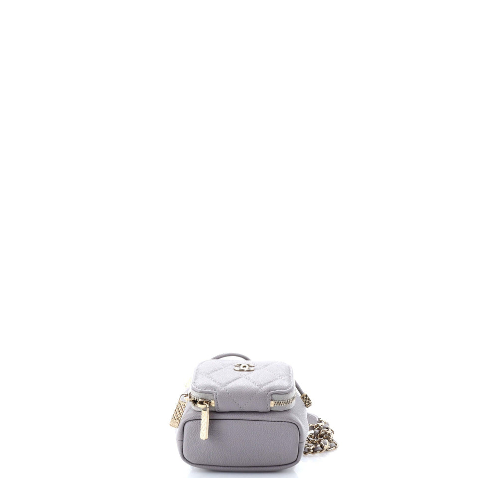 Business Affinity Drawstring Bucket Bag Quilted Caviar Mini