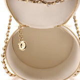 CC Round Vanity Case with Chain Quilted Lambskin Mini