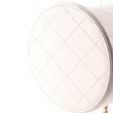 CC Round Vanity Case with Chain Quilted Lambskin Mini