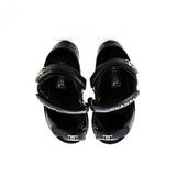 Women's Logo Velcro Strap Wedge Sandals Quilted Leather