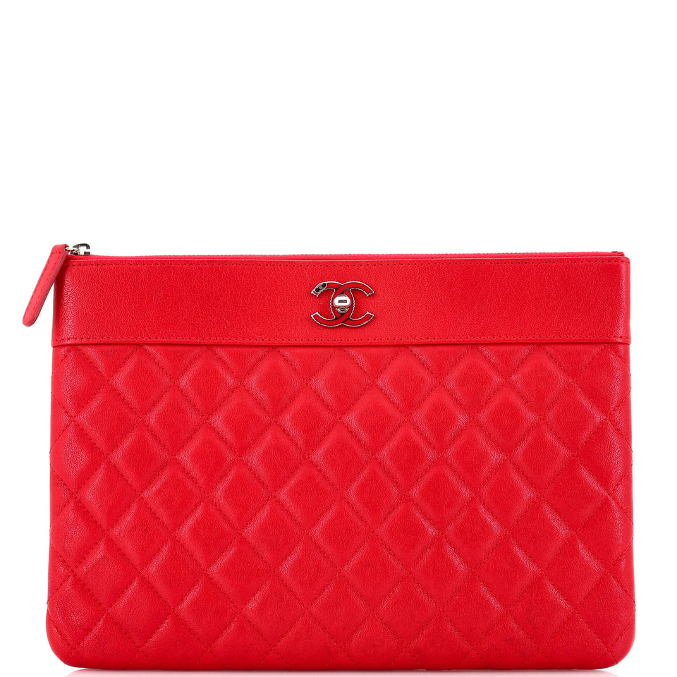 Mademoiselle Vintage O Case Clutch Quilted Sheepskin Medium