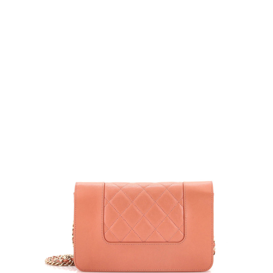 Mademoiselle Vintage Wallet on Chain Quilted Sheepskin