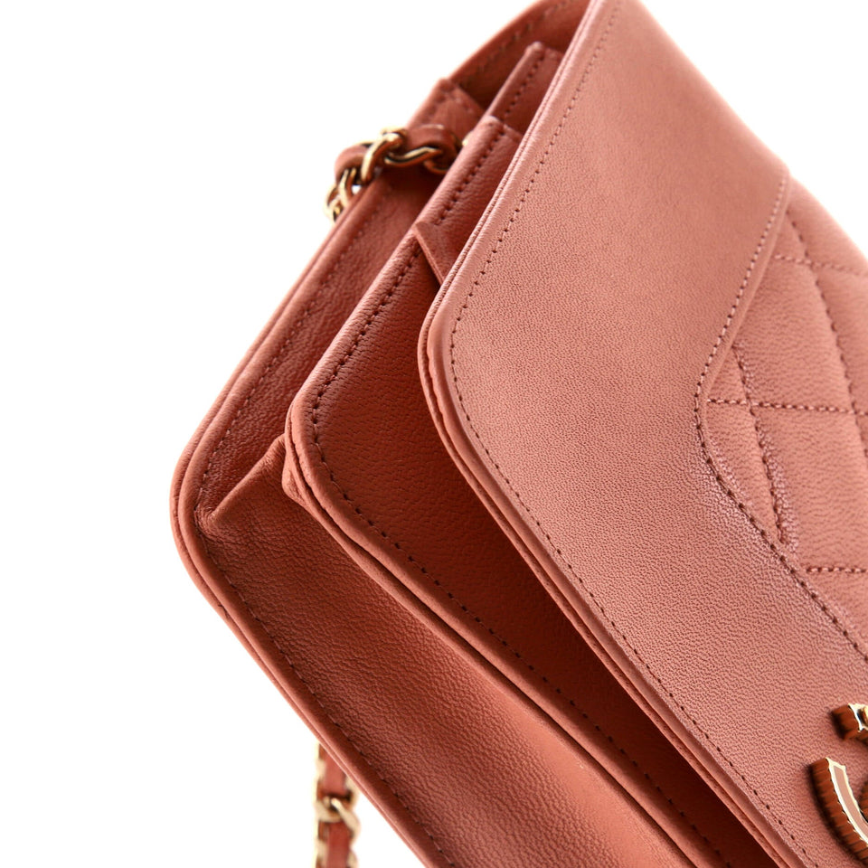 Mademoiselle Vintage Wallet on Chain Quilted Sheepskin