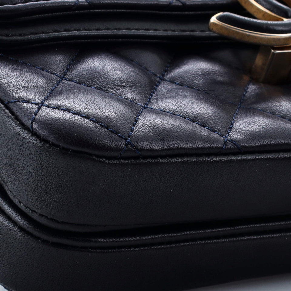CC Chic Double Flap Bag Quilted Lambskin North South