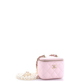 Vanity Case with Pearl Chain Quilted Lambskin Mini