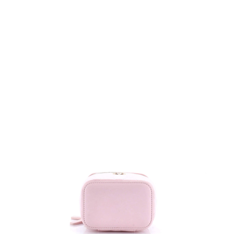 Vanity Case with Pearl Chain Quilted Lambskin Mini